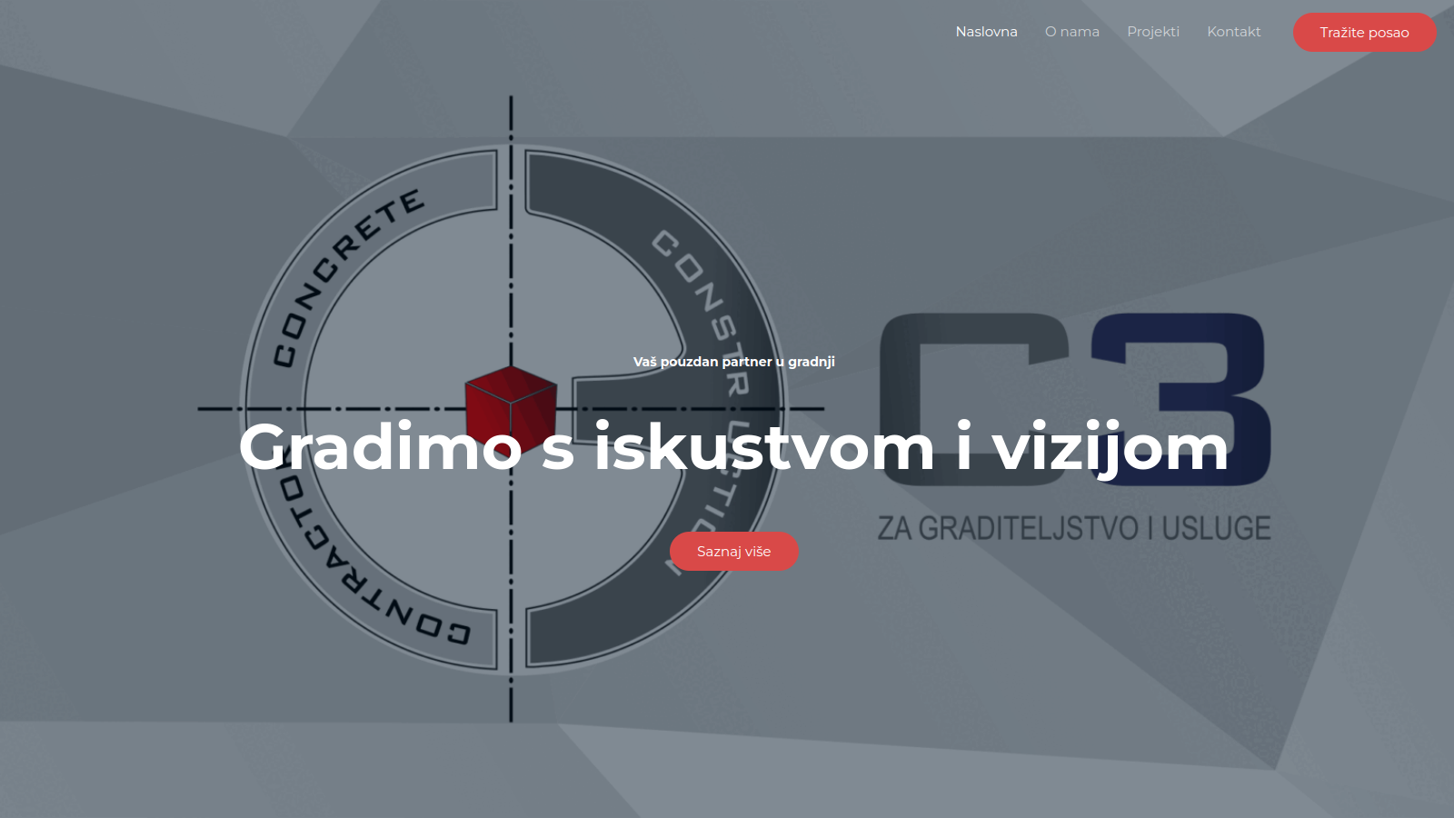 Početni ekran stranice C3 d.o.o.